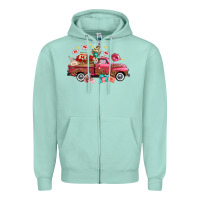 Seafoam Western Valentines Day Truck Photography Love Side Zipper Hoodie - FaDigitalArtStudio