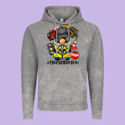 Truck Driver Life Gnome Vintage Hoodie Designed By Barkaloodesign