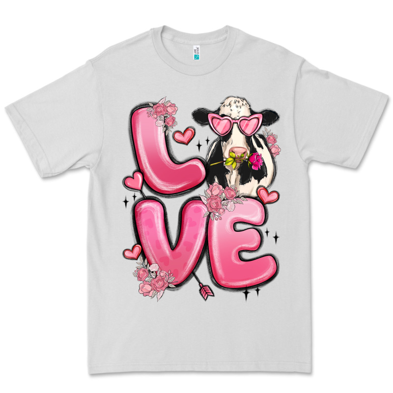 Love Cow Valentine's Day Premium Tee by MaliasSmallBusiness | Teevron