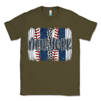 Army Green new york baseball team spirit brushstrokes Classic Tee - Artiststas