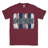 Burgundy new york baseball team spirit brushstrokes Classic Tee - Artiststas