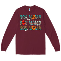 Burgundy Dog Mama Long Sleeve Tee - texasbilliewilder