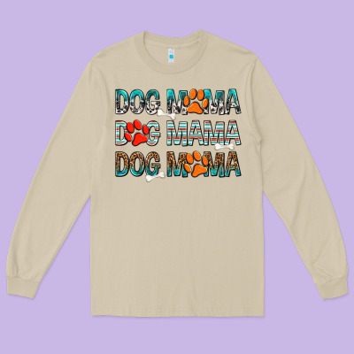 Dog Mama Long Sleeve Tee Designed By Texasbilliewilder