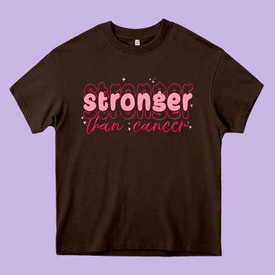 Stronger Than Cancer Heavy Core Tee Designed By Maliassmallbusiness