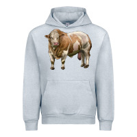 Heather Grey simmental bull Urban Hoodie - LillyAllenDesigns