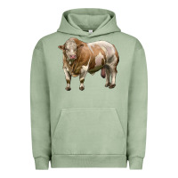 Pigment Oil Green simmental bull Urban Hoodie - LillyAllenDesigns
