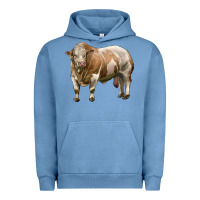 Pigment Pebble Blue simmental bull Urban Hoodie - LillyAllenDesigns