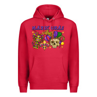 Cardinal Mardi Gras vibes skull Premium Hoodie - FaDigitalArtStudio