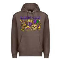 Coffee Mardi Gras vibes skull Premium Hoodie - FaDigitalArtStudio