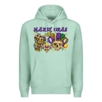 Seafoam Mardi Gras vibes skull Premium Hoodie - FaDigitalArtStudio