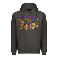 Smoke Mardi Gras vibes skull Premium Hoodie - FaDigitalArtStudio