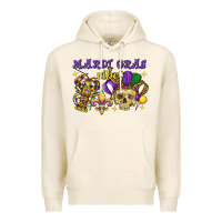 Tofu Mardi Gras vibes skull Premium Hoodie - FaDigitalArtStudio