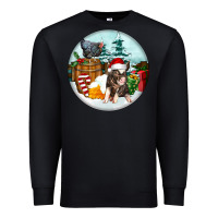 Black Christmas Pig With Chicken Premium Sweatshirt - FaDigitalArtStudio