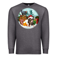 Charcoal Heather Christmas Pig With Chicken Premium Sweatshirt - FaDigitalArtStudio