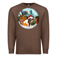 Chestnut Christmas Pig With Chicken Premium Sweatshirt - FaDigitalArtStudio