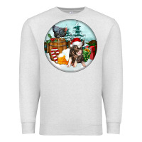 Oatmeal Heather Christmas Pig With Chicken Premium Sweatshirt - FaDigitalArtStudio