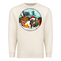 Sandshell Christmas Pig With Chicken Premium Sweatshirt - FaDigitalArtStudio