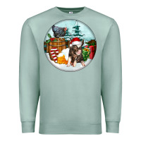 Seafoam Christmas Pig With Chicken Premium Sweatshirt - FaDigitalArtStudio