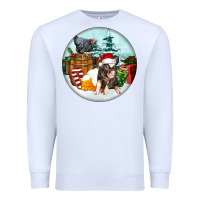 White Christmas Pig With Chicken Premium Sweatshirt - FaDigitalArtStudio