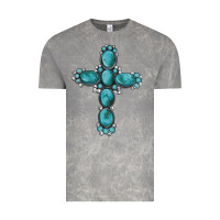 Cloud Rock western Gemstone cross Vintage Tee - Artiststas