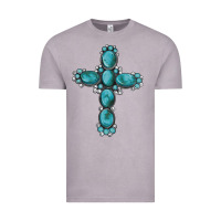 Vintage Zinc western Gemstone cross Vintage Tee - Artiststas
