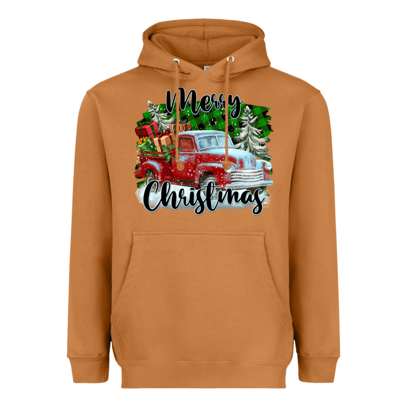 Merry Christmas Truck With Gifts Heavyweight Hoodie by FaDigitalArtStudio | Teevron