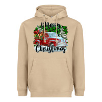 Mushroom Merry Christmas Truck With Gifts Heavyweight Hoodie - FaDigitalArtStudio
