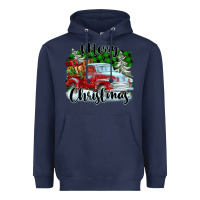 Navy Merry Christmas Truck With Gifts Heavyweight Hoodie - FaDigitalArtStudio