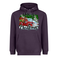 Plum Merry Christmas Truck With Gifts Heavyweight Hoodie - FaDigitalArtStudio