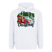 White Merry Christmas Truck With Gifts Heavyweight Hoodie - FaDigitalArtStudio