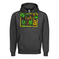 Charcoal Heather One lucky mama St. Patrick's Zipper Hoodie - OliviaCreatesArt