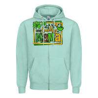 Seafoam One lucky mama St. Patrick's Zipper Hoodie - OliviaCreatesArt