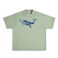 Oil Green humpback whale Urban Heavy Tee - BarkalooDesign