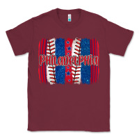 Burgundy philadelphia baseball team spirit brushstrokes Classic Tee - Artiststas
