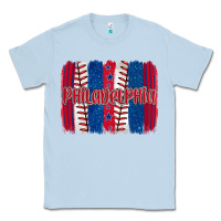 Dusty Blue philadelphia baseball team spirit brushstrokes Classic Tee - Artiststas