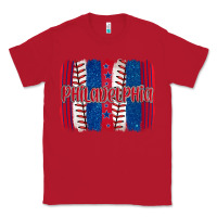 Red philadelphia baseball team spirit brushstrokes Classic Tee - Artiststas