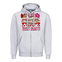 Heather Grey Valentine's Day my class is full of sweet hearts Zipper Hoodie - FaDigitalArtStudio