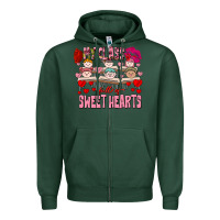 Sports Green Valentine's Day my class is full of sweet hearts Zipper Hoodie - FaDigitalArtStudio