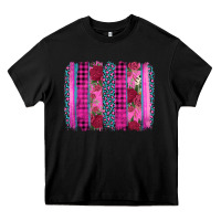 Black valentine's day floral leopard brushstroke Heavy Core Tee - AdoDesignShop