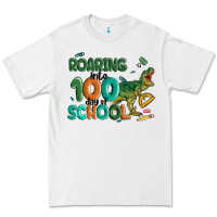 White roaring into 100 day of school Premium Tee - MaliasSmallBusiness