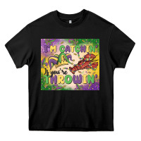 Black i'm catchin' if you're throwin Heavy Core Tee - MaliasSmallBusiness