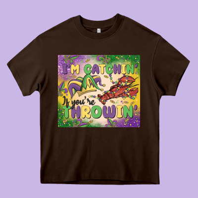 I'm Catchin' If You're Throwin Heavy Core Tee Designed By Maliassmallbusiness