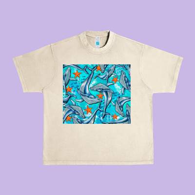 Humpback Whale Urban Heavy Tee Designed By Barkaloodesign