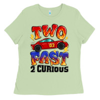 Matcha two fast two curious boys birthday racing car Ladies Tee - MaliasSmallBusiness