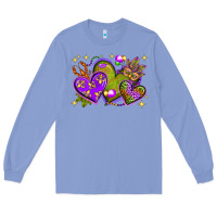 Colony Blue Mardi Gras hearts Long Sleeve Tee - NancyCooperArtShop
