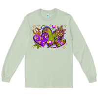 Matcha Mardi Gras hearts Long Sleeve Tee - NancyCooperArtShop