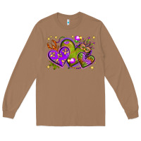 Toasted Coconut Mardi Gras hearts Long Sleeve Tee - NancyCooperArtShop