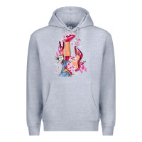 Heather Grey Cancer high heels Breast Cancer Premium Hoodie - FaDigitalArtStudio