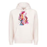 Pale Pink Cancer high heels Breast Cancer Premium Hoodie - FaDigitalArtStudio