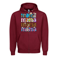 Burgundy Easter mama mama mama Zipper Hoodie - OliviaCreatesArt